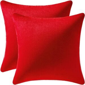 ❤️ Red Velvet Pillow Covers 24x24 Large Modern Soft Solid Decor